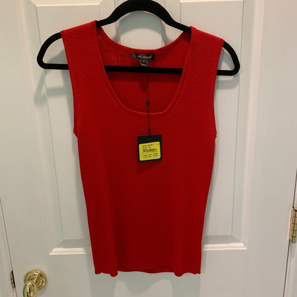 NWT St. John Venetian Red Knit Tank